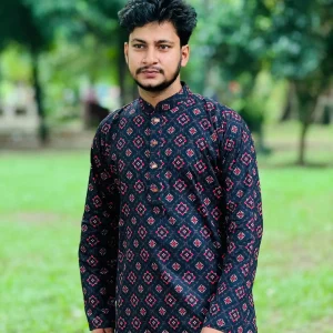 Cotton Printed Panjabi প্রিমিয়াম কোয়ালিটি পাঞ্জাবি সুতি কাপড় স্নাপ বাটন